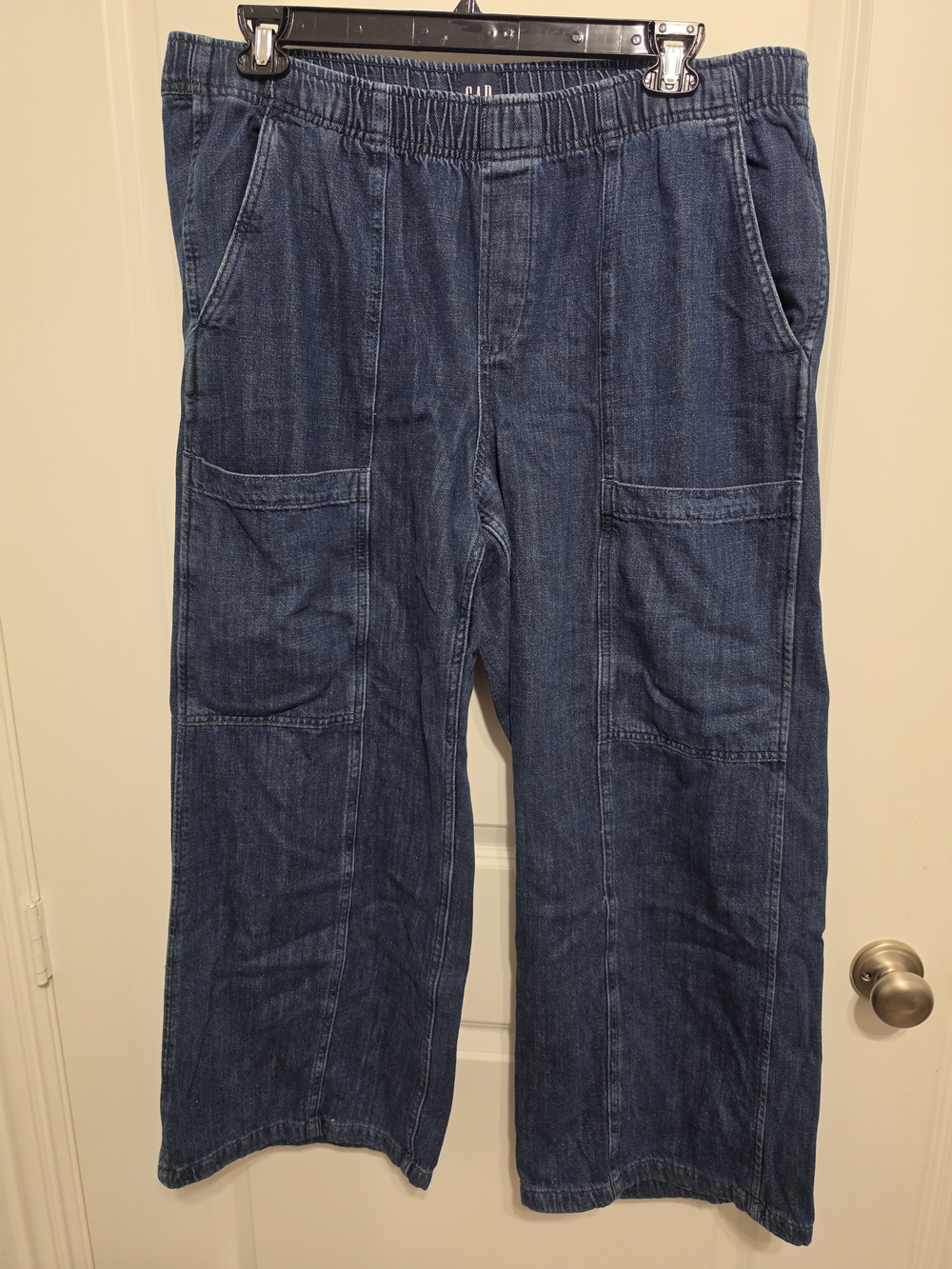 GAP Wide Leg Flare Jeans in Dark Blue Denim